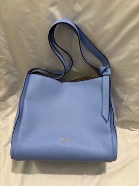 kate spade Perforated Leather Shoulder Bag in Powder Blue